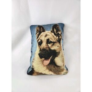 Vintage German Shepherd tapestry throw pillow Linda Pickens GSD Dog Shepard